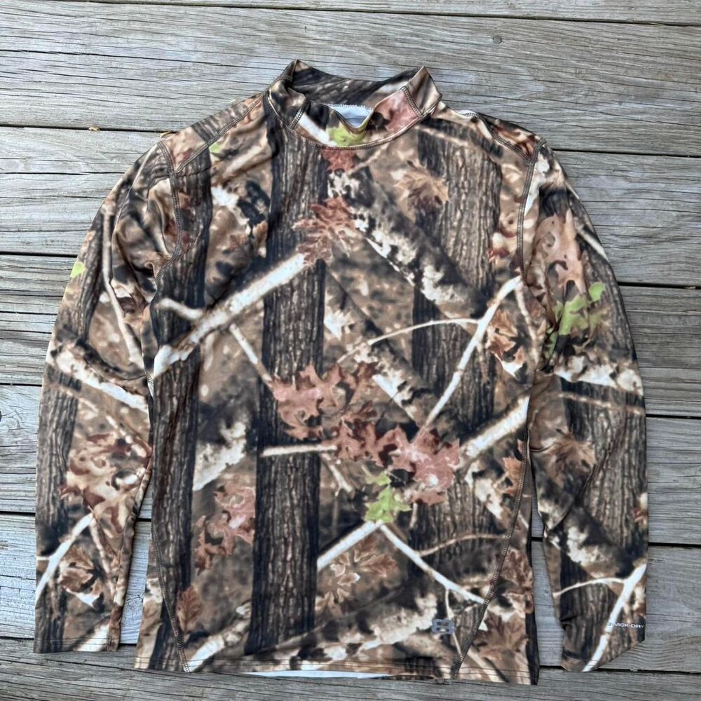 Layer 8 Camo Performance Base Layer Shirt L – Qwick-Dry Hunting Top